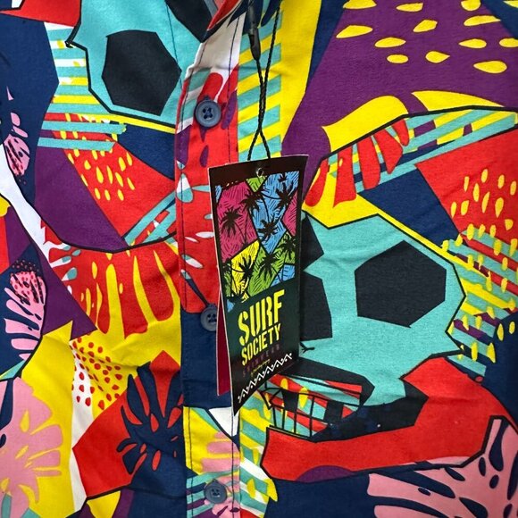 NWT Surf Society Tropical Skulls Lightweight Swim Shirt Men's Size L, Multicolor - Picture 5 of 8